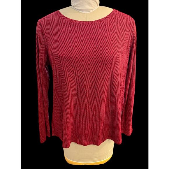 J. Jill Perfect Pima Cotton Crew Neck Long Sleeve Tee Large Petite - Picture 2 of 13